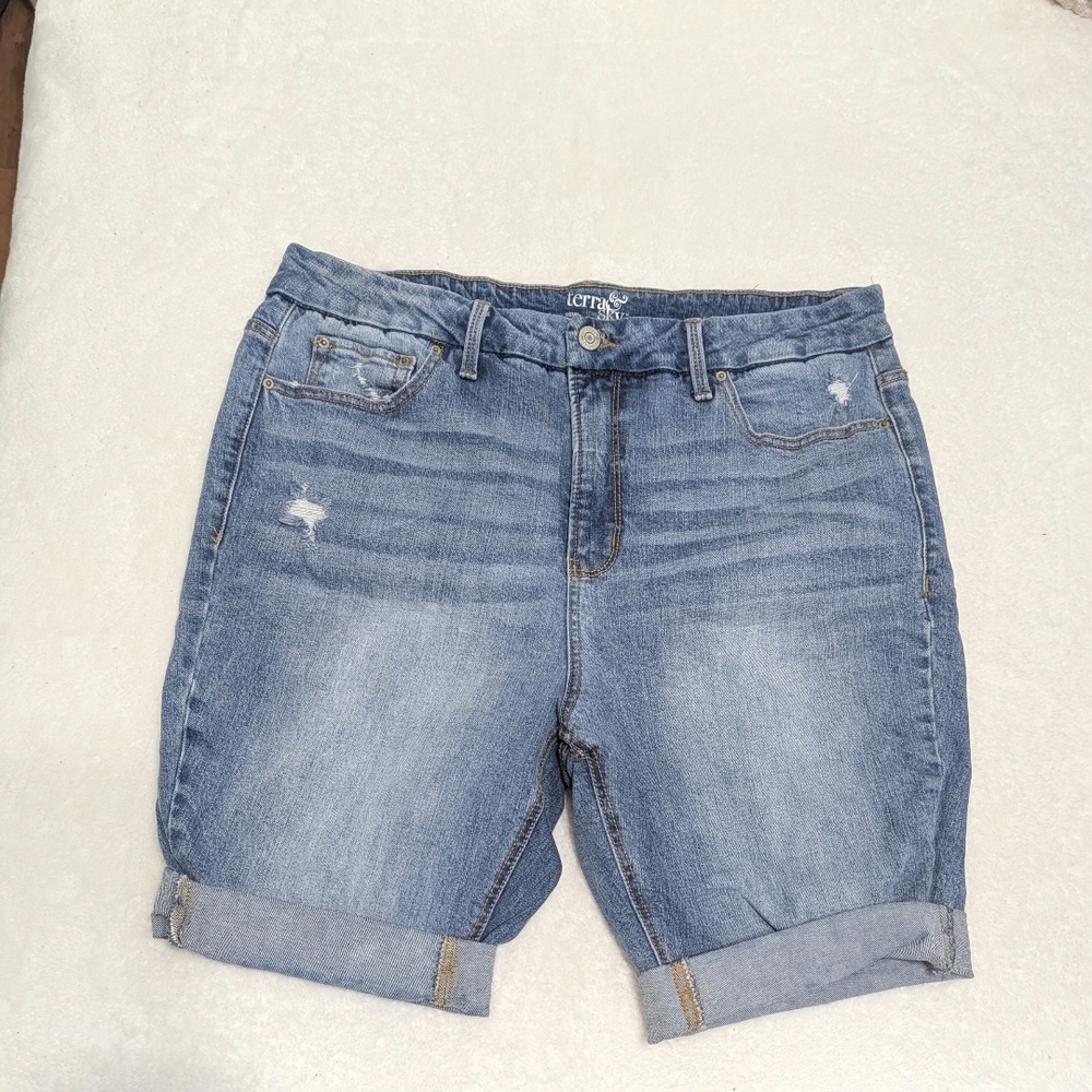 Terra & Sky Light Blue Jean Shorts